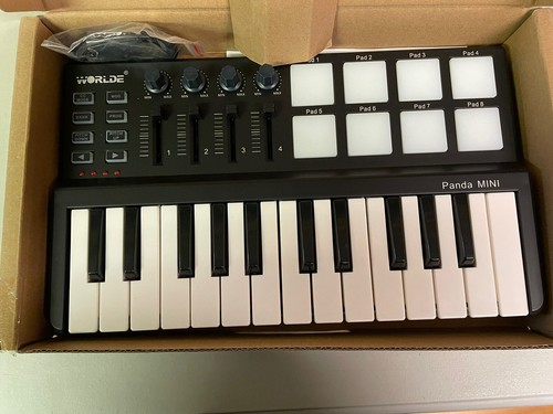 Worlde Panda Mini 25-Key USB Keyboard and Drum Pad MIDI Controller