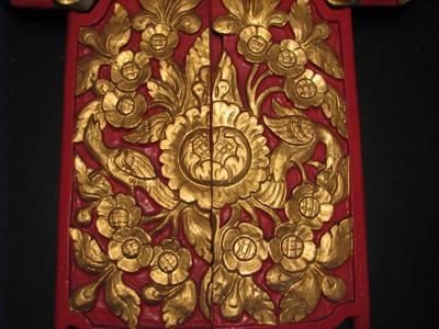 Asian Antiques Doors Balinese Painted Gold 20
