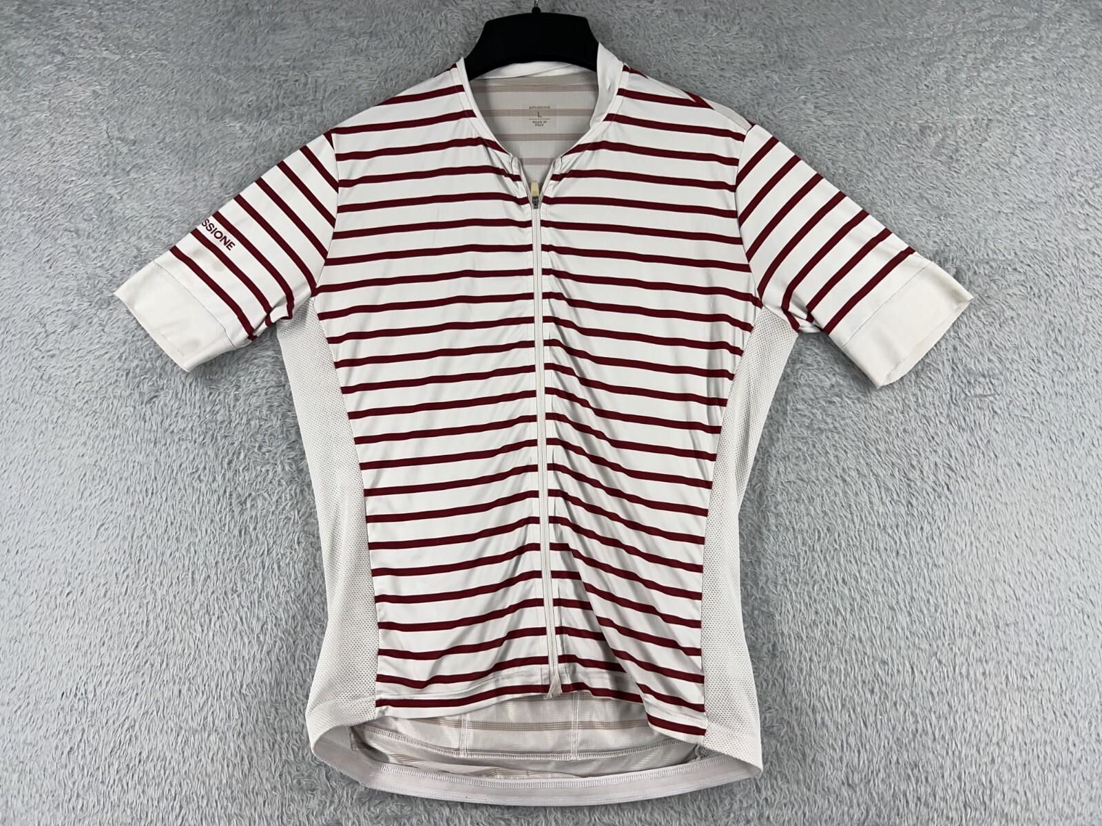 La Passione Cycling Jersey Women Large White Red Stripe Full