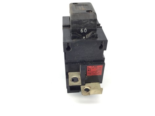 60 Amp Pushmatic Bulldog P260 Breaker Double or 2 Pole 60A