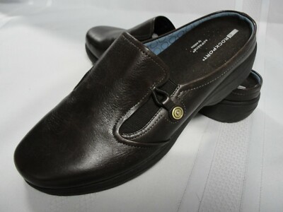 Rockport Adiprene by Adidas Womens Brown Leather Slip On Mules, New, Size 6.5M