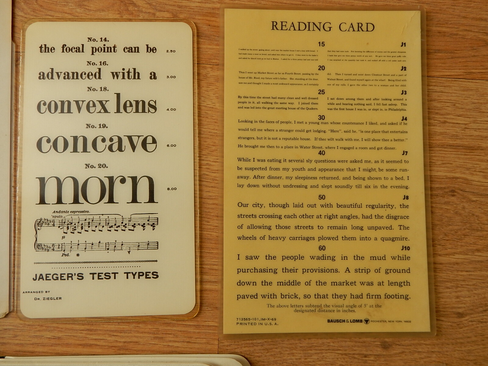 Mixed lot Vintage Optical Test Chart Eye Exam