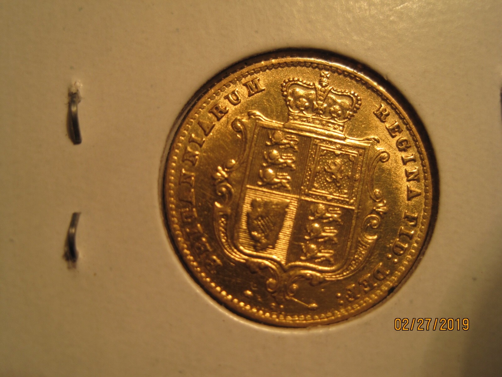 1871 British Half Sovereign Queen Victoria Young Head Shield Variety