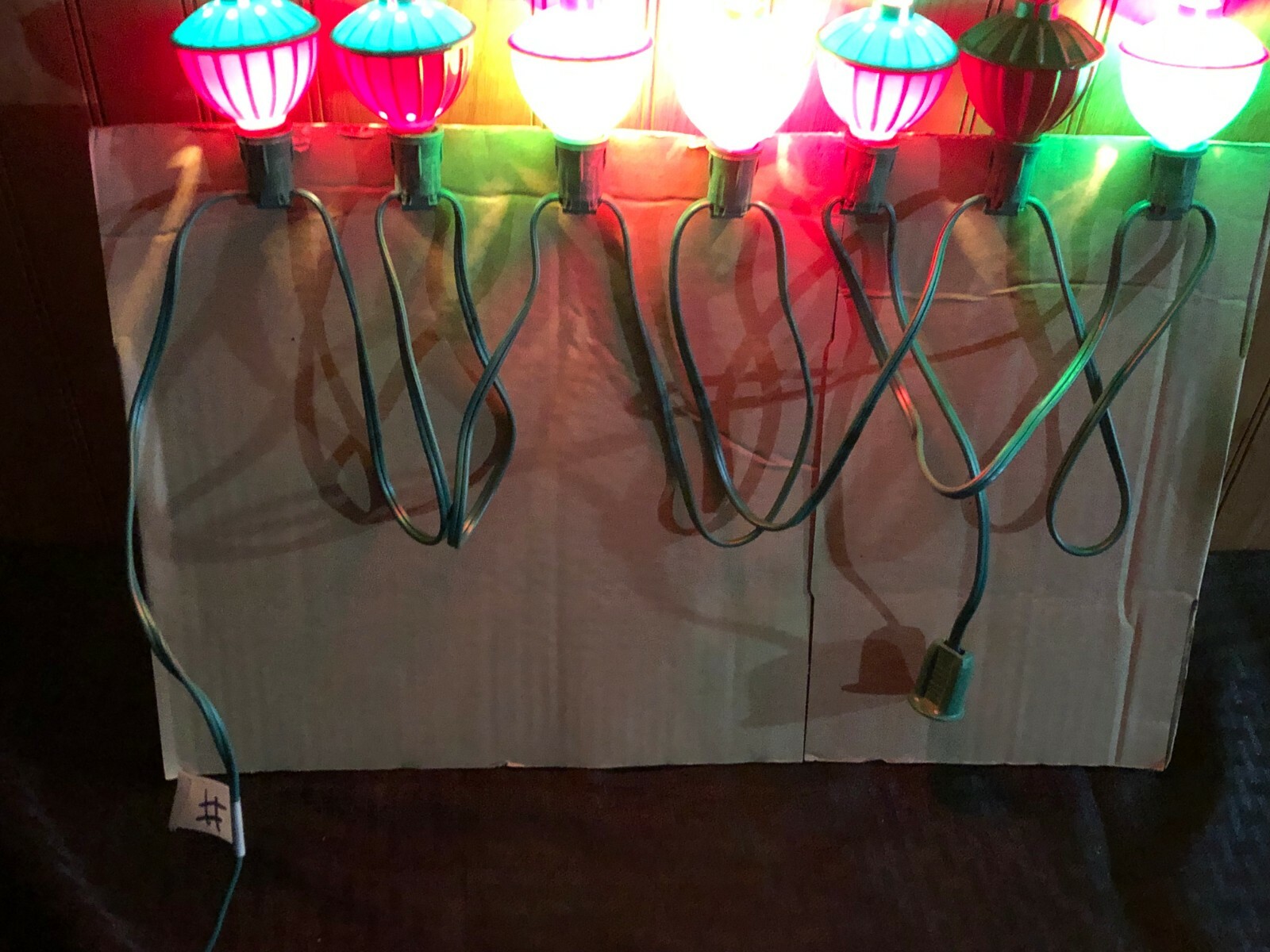 Vintage Bubble LIGHTS Christmas Holiday 7 Bulb String Read Noma Old Rare #11