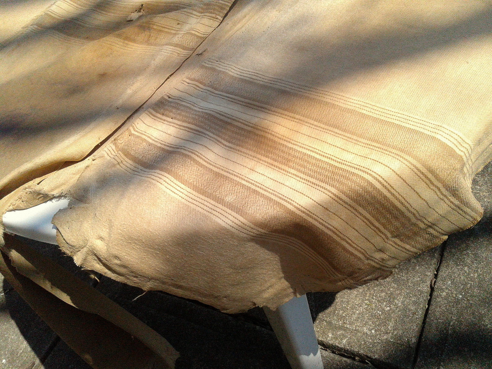 Ironing Board Padding Material Home Made Folk Art Brown, Red Stripe Vintage