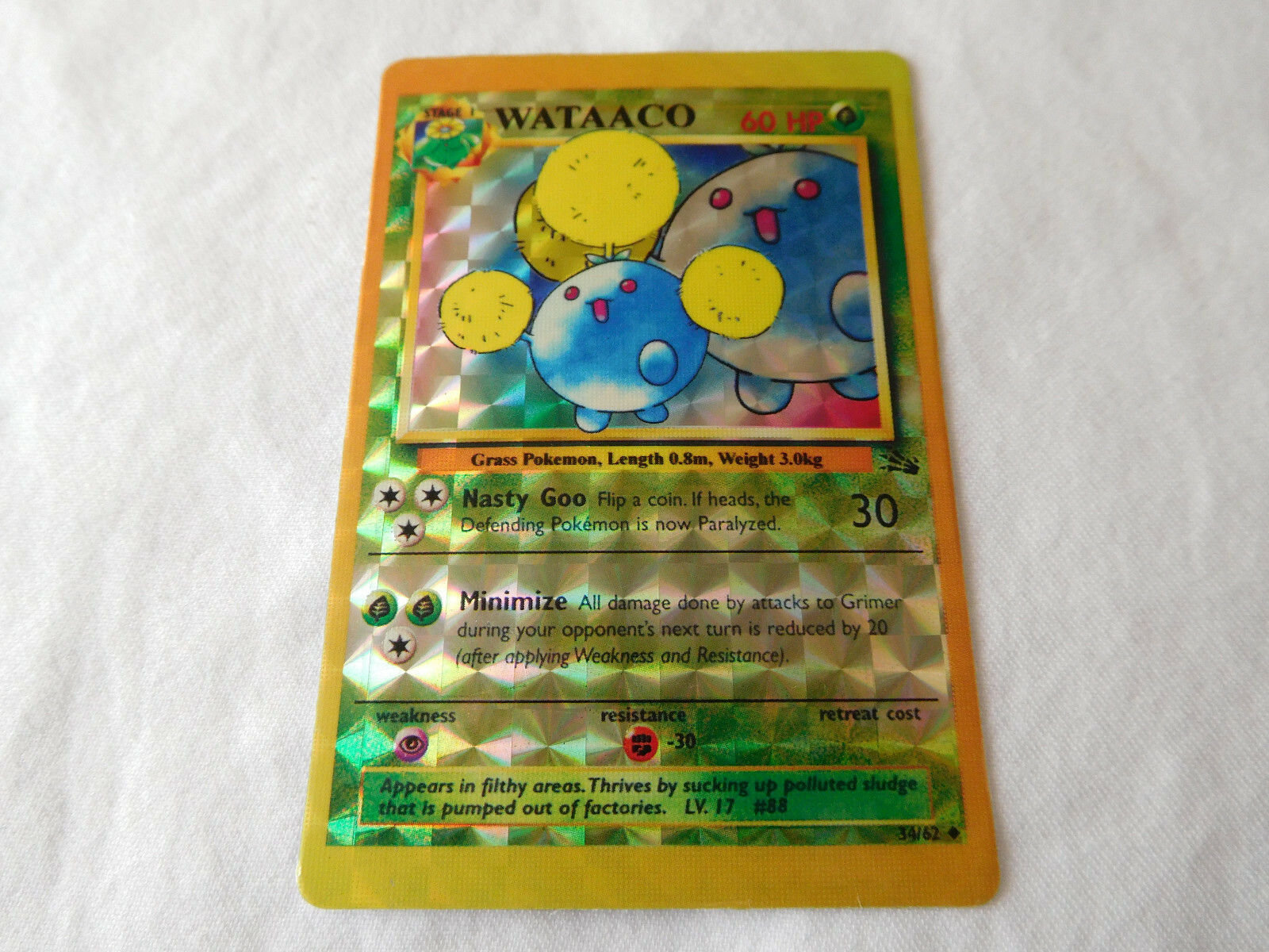 1999 Pokemon Holo Prism Vending Sticker Fossil Watacco