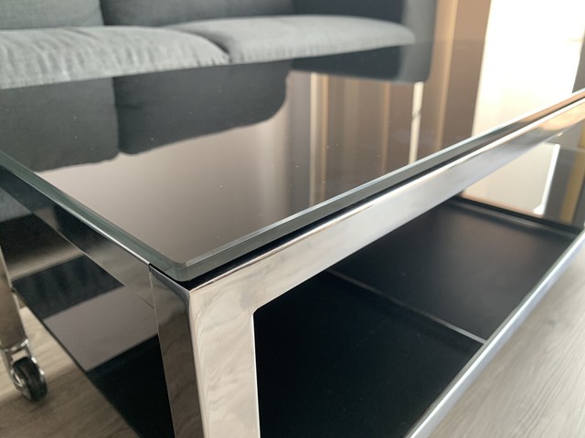 Black glass and chrome coffee table | Coffee Tables | Gumtree Australia