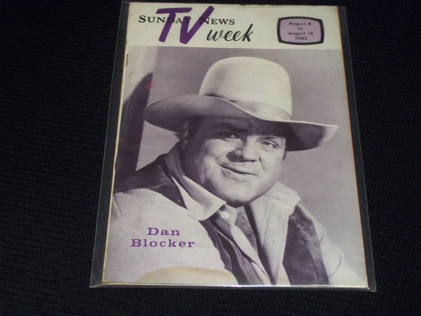 1965 AUGUST 8 SUNDAY NEWS TV WEEK MAGAZINE - DAN BLOCKER