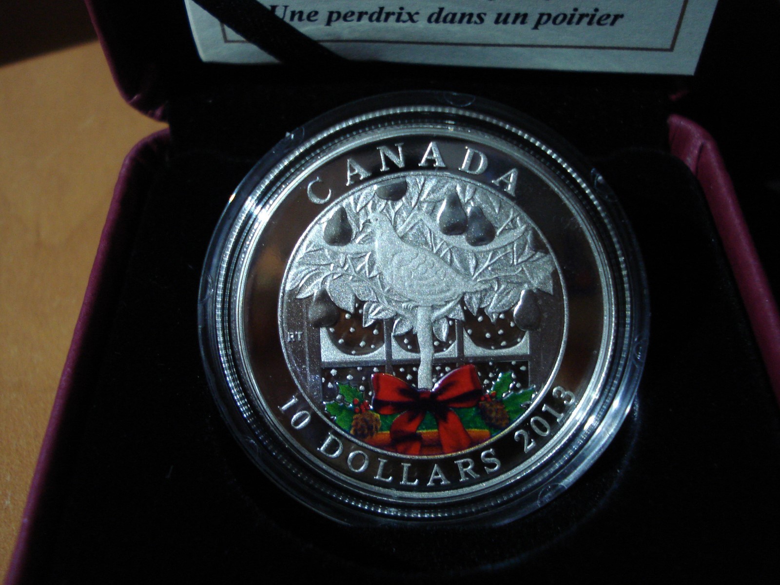 2013 A Partridge in a Pear Tree  Proof $10 Silver Coin  .9999 Fine Winter Scene