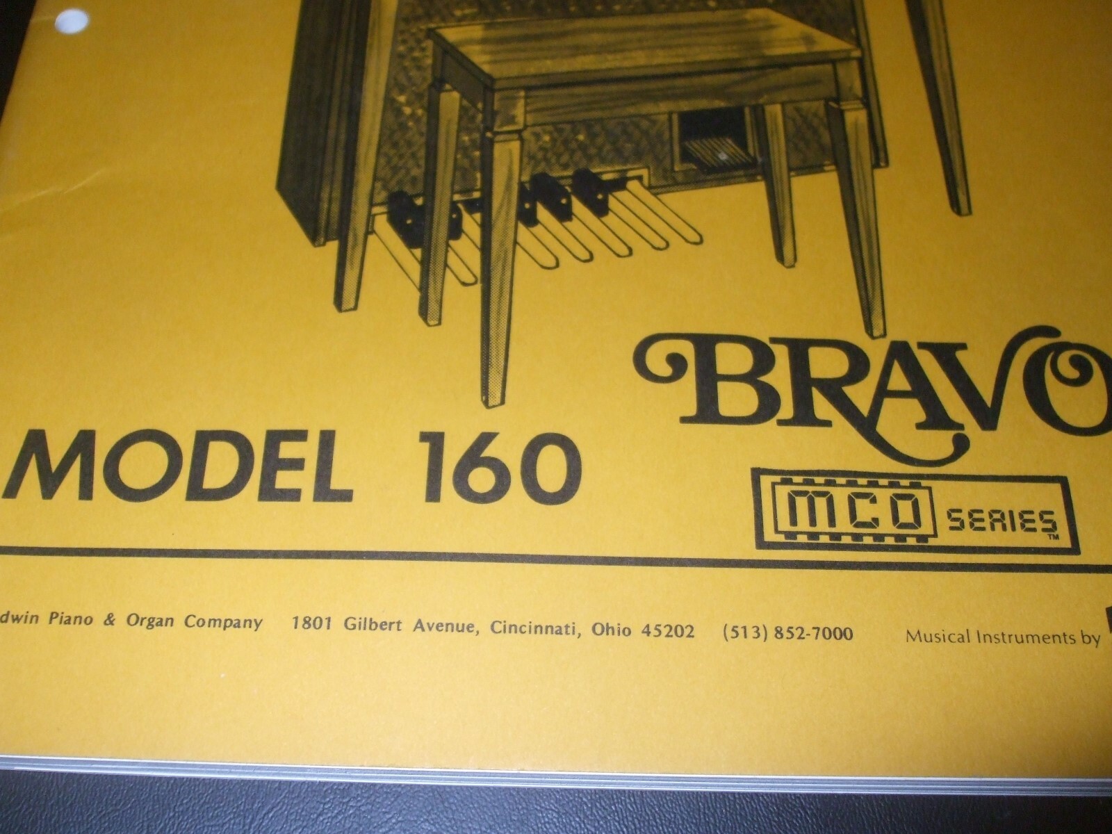 Baldwin Organ Techical Manual Model 160 Bravo with Schematics MCO Series