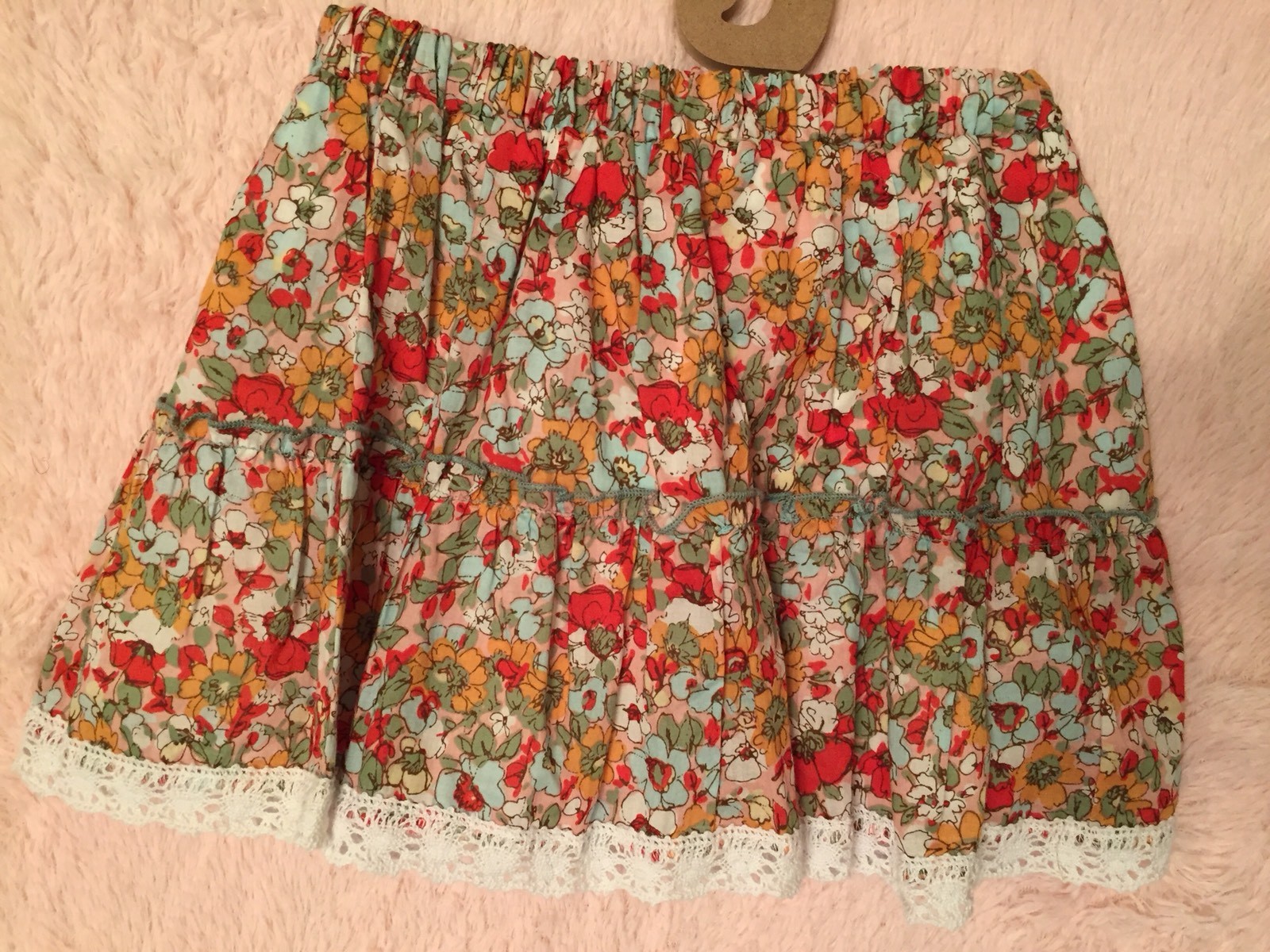 Stylebook Floral Skirt Lace Multi Color Girls Size Small