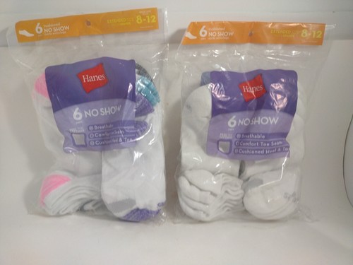 Cushioned 6-pair Extended Size 8-12    2 Pks