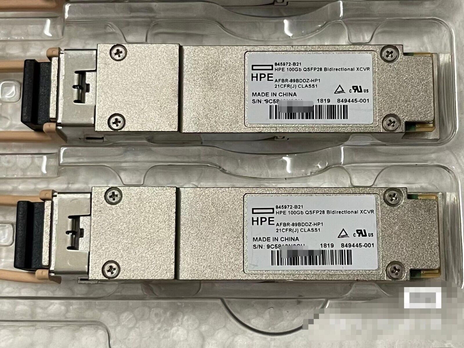 HPE 845972-B21 100GB QSFP28 BIDI 849445-001 AFBR-89BDDZ-HP1 HPE 845972-B21 100GB QSFP28 BIDI 849445-001 AFBR-89BDDZ-HP1