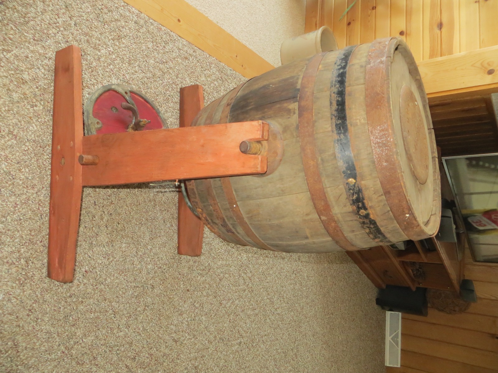 HAND CRANK ANTIQUE 1800'S BUTTER CHURN FAVORITE BY JOHNSON MFG.CO ROCKFORD ILL.