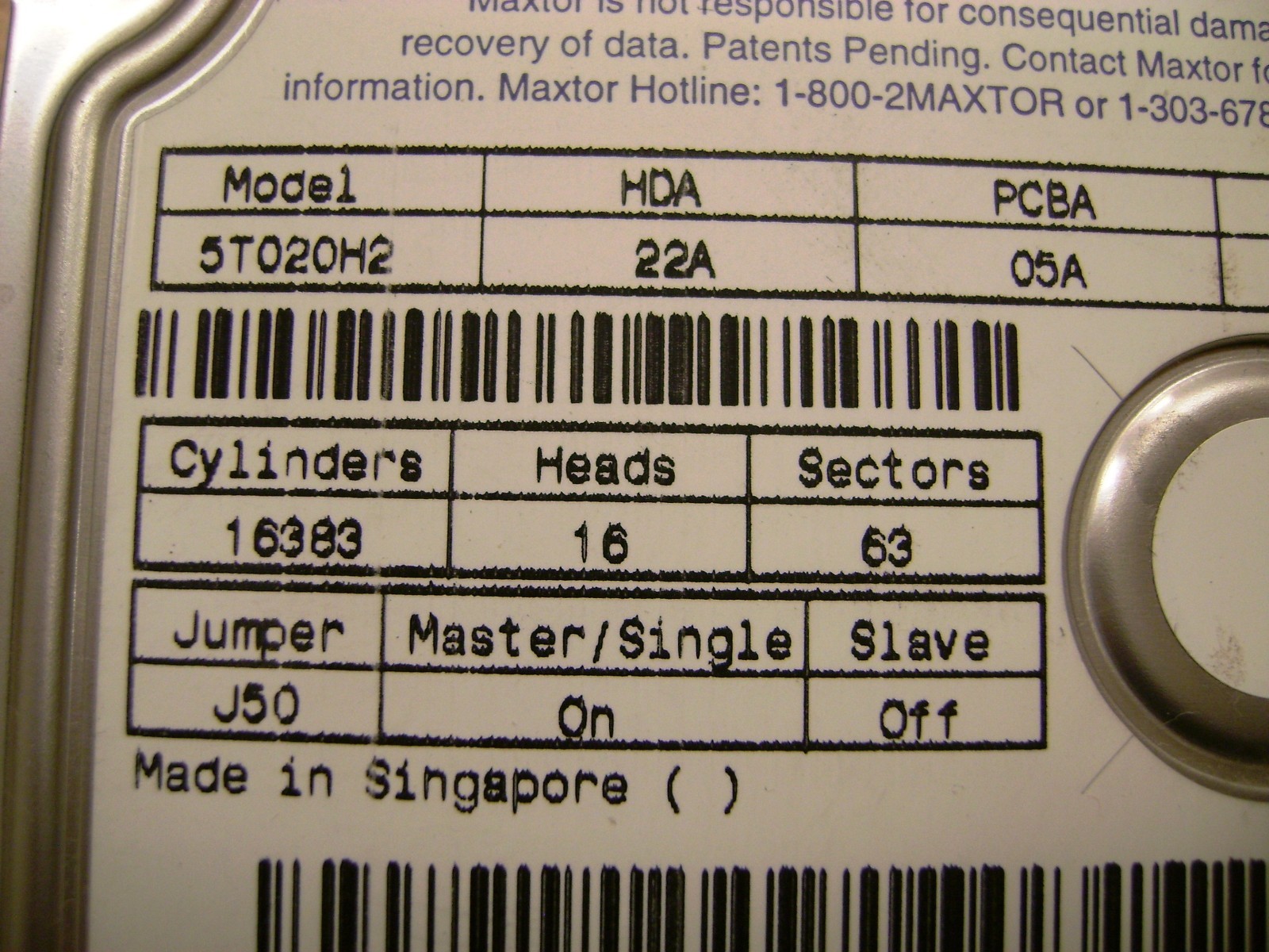 Dell GX400 Maxtor 5T020H2 061TTY 61TTY 20GB IDE PATA Desktop Hard Drive