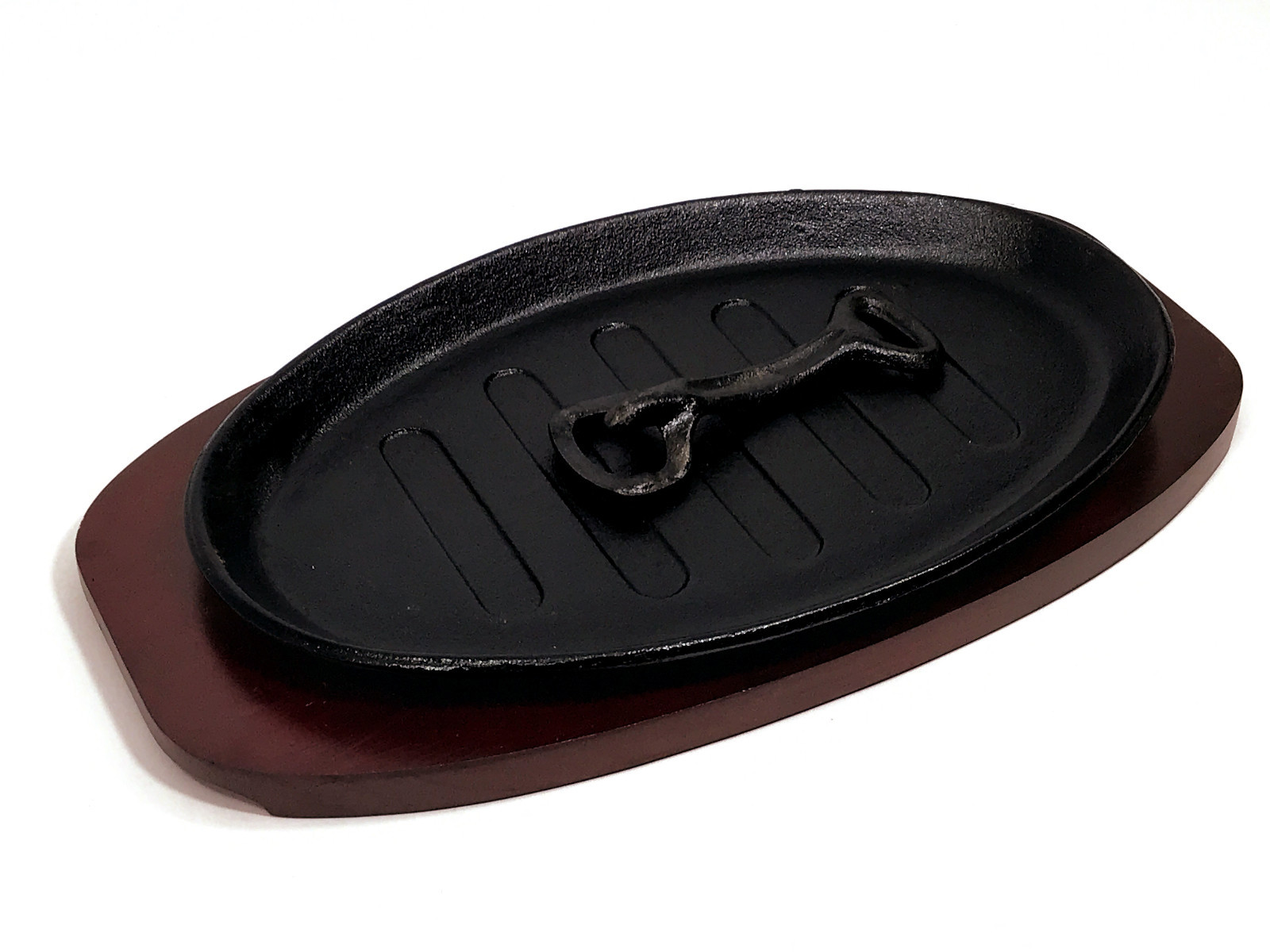 Steak Sizzle Cast Iron Sizzling Platter Serving Oven Plate Dish with