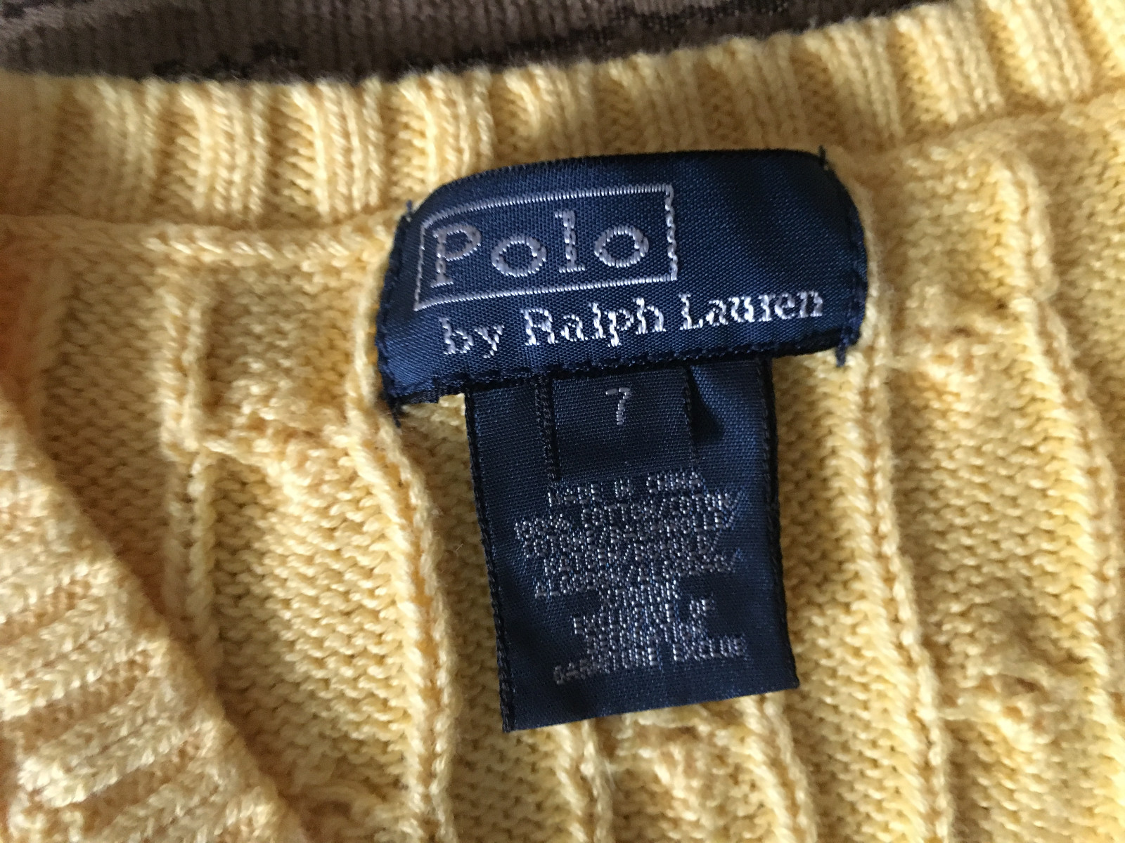 POLO RALPH LAUREN BOYS 100% COTTON  SLEEVELESS SWEATER SIZE 7