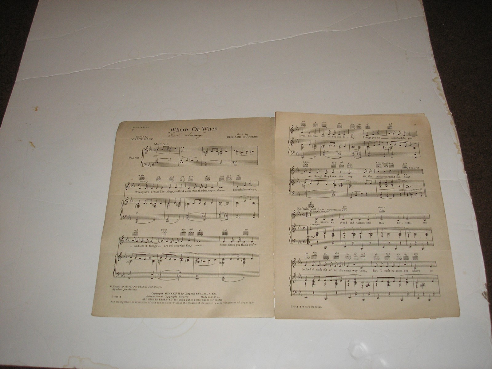 VINTAGE SHEET MUSIC, BABES IN ARMS, CHAPPELL & CO., INC.