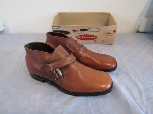 Vintage Shaw Brown Leather Demi Boots Shoes 10.5 D