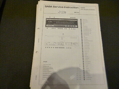 Original Service Manual Schaltplan Saba Hifi Studio III Stereo