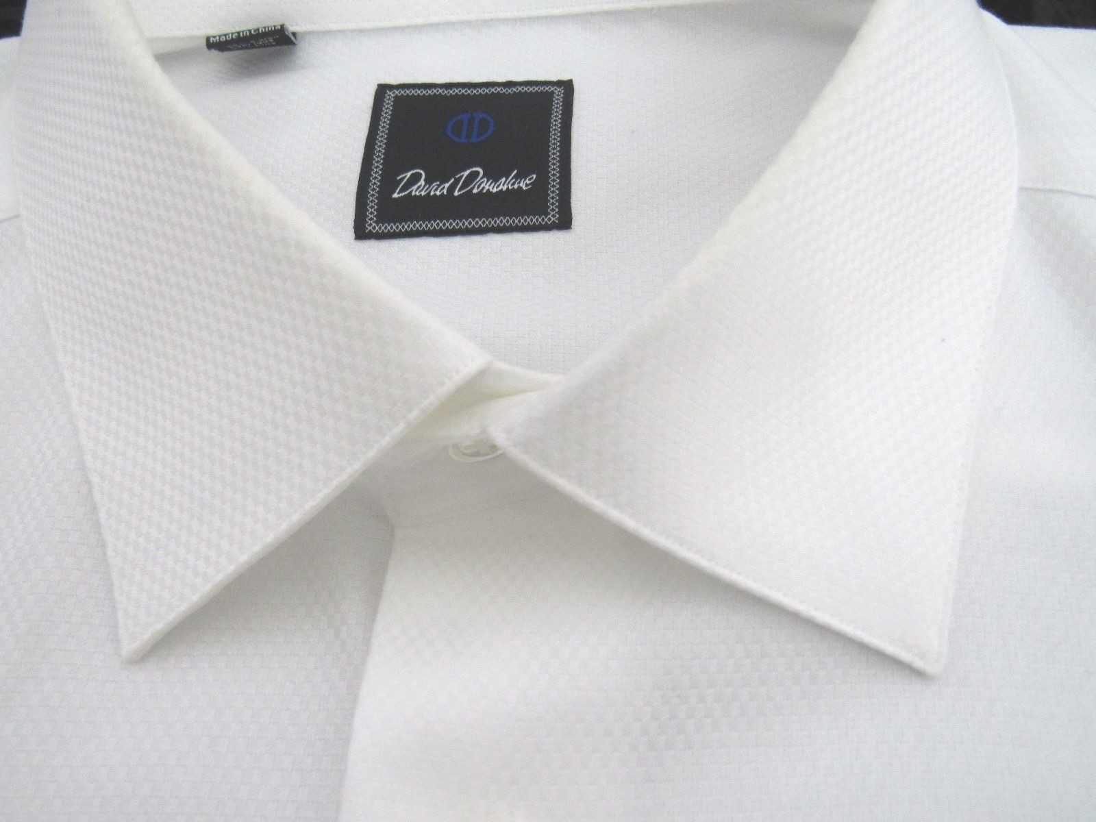 $145 David Donahue Removable Placket Converted Tuxedo Shirt French Cuff 18.5