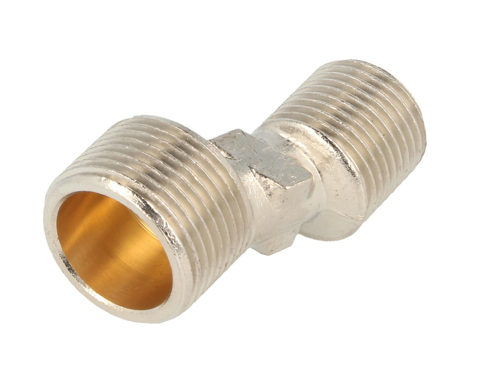 tecuro S-Anschluss für Wandarmaturen 3/4 x 1/2 Zoll AG, Messing vernickelt