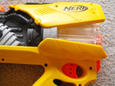 Nerf N-Strike REV 8 Firefly Blaster Yellow with Ammo - WORKS - FREE SHIPPING