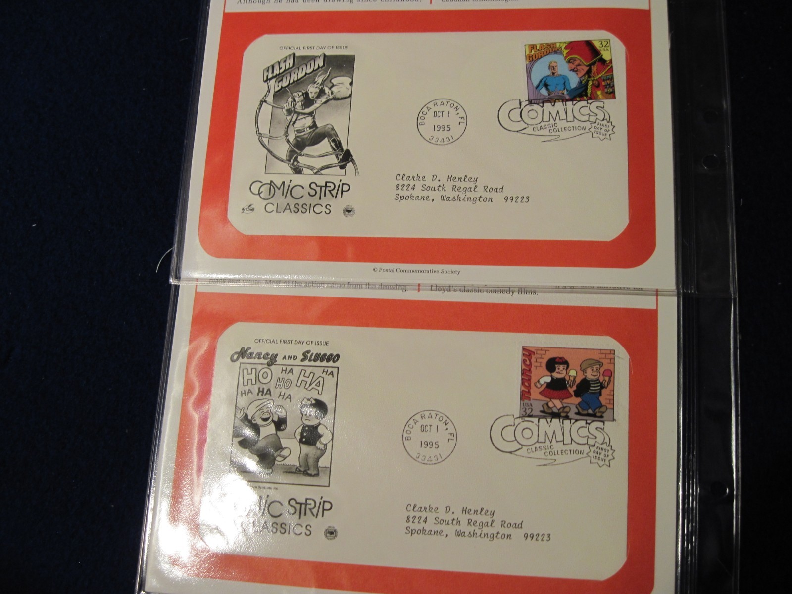 1995 FDC (20) first day cachet Classic Comic strip stamped covers