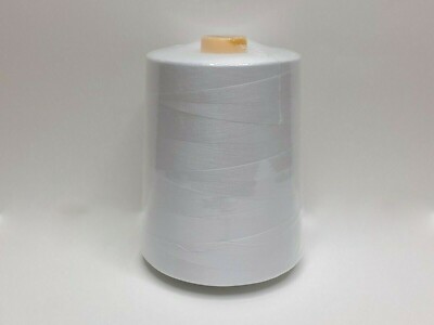 1 Pc. 12,000 Each Yards Sewing Machine Polyester Threads overlock Cones White
