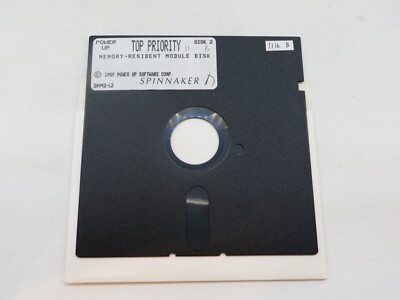 5.25'' Floppy Disc TOP PRIORITY MEMORY-RESIDENT MODULE DISK 1989 Software