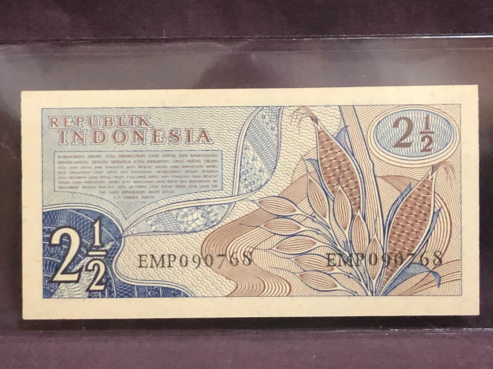 Indonesia 2 1/2 Rupiah 1961 UNC 79