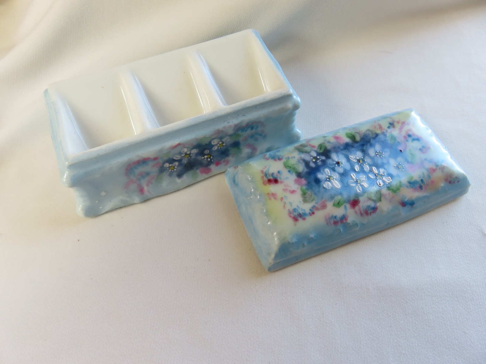 Antique T & V Limoges France HP Porcelain Stamp Box