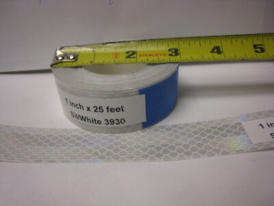3M White 3930 High Intensity Prismatic Reflective  Tape 1'' X 25 feet