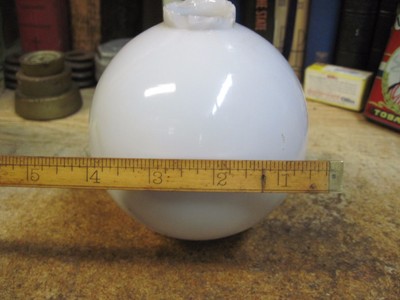 LIGHTING ROD BALL GLOBE antique white glass WEATHER VANE farm barn EARLY 1900'S