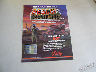 RESCUE RAIDER FOLDED    ARCADE video GAME  FLYER    CFA