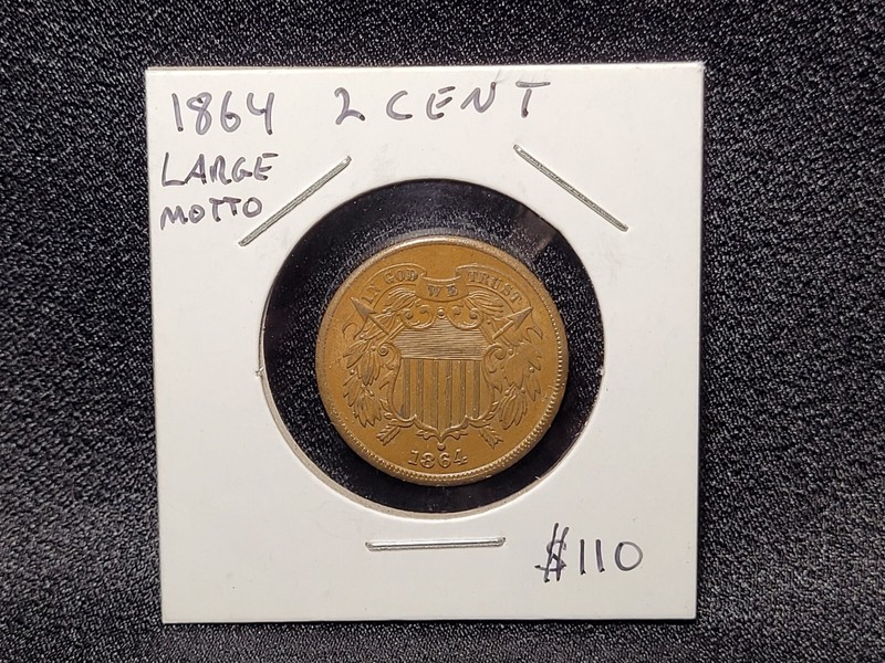 1864 2 Cent Coin Large Motto  I-14395