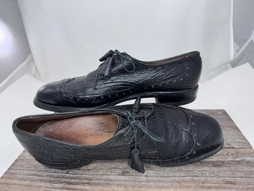 靴 70s Allen Edmonds Bagley Black Shot Wing 70s Allen Edmonds Bagley Black Shot Wing