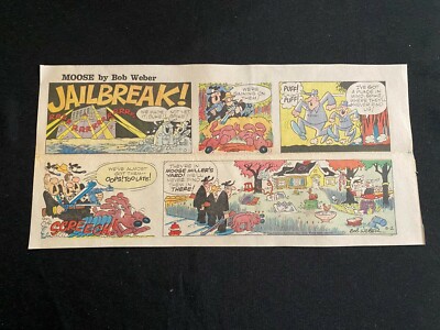 #01 MOOSE MILLER by Bob Weber Lot of 19 Sunday Third Page Comic Strips 1970