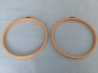 WOOD EMBROIDERY/CROSS STITCH/NEEDLEPOINT SET OF 2 HOOPS, 8
