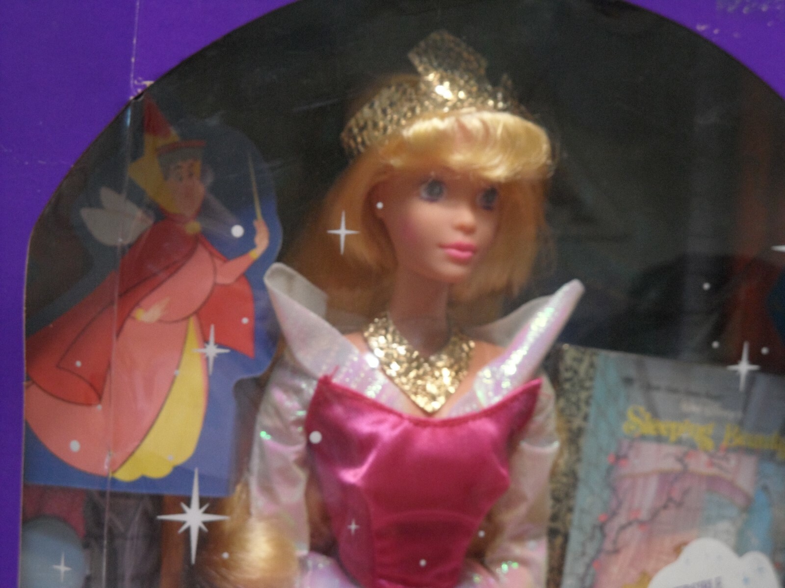 Vintage Disney's Sleeping Beauty Mattel Doll Magic Eyes Reversible Dress New