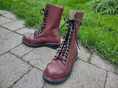dr martens getta grip vtg men steel toe chunky sole burgundy leather shoes sz 8 404743197594