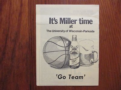 1982 Wisconsin-Parkside Mens Basketball Program(17 Sign/REES JOHNSON/HARLAN HILL