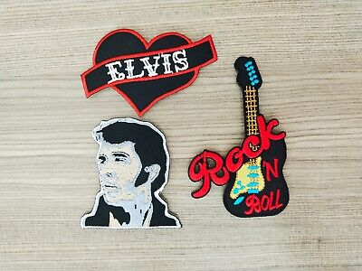 3pcs Singer Rock Elvis King of Rock and Roll Pop Patch Embroidered or Iron On#01