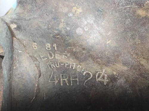 Vintage FEDERA Tru-Pitch Brass Boat Propellor 24