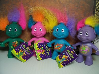 GLEEPS SET w/HANG TAGS - 3'' Russ Troll Dolls - NEW IN ORIGINAL BAGS
