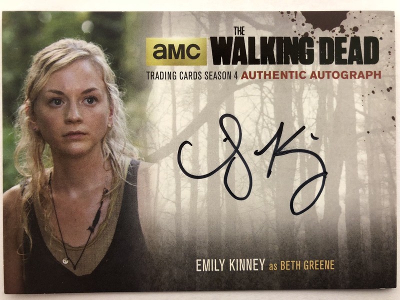 Walking Dead Season 4 PART 1 Emily Kinney - Beth Greene BLACK AUTOGRAPH EK2