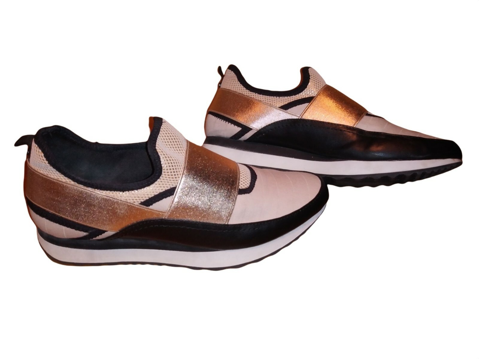 Steve Madden Kyra Gold/Bronze/Black Shoes Womans 9