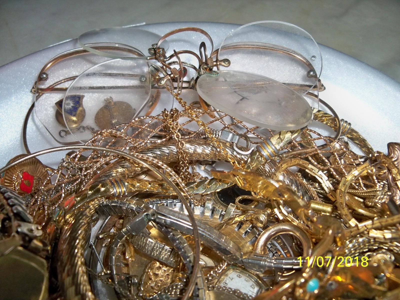 597 GRAMS LOT GOLD FILLED BRACELETS JEWELRY/WATCH SCRAP some WEARABLE
