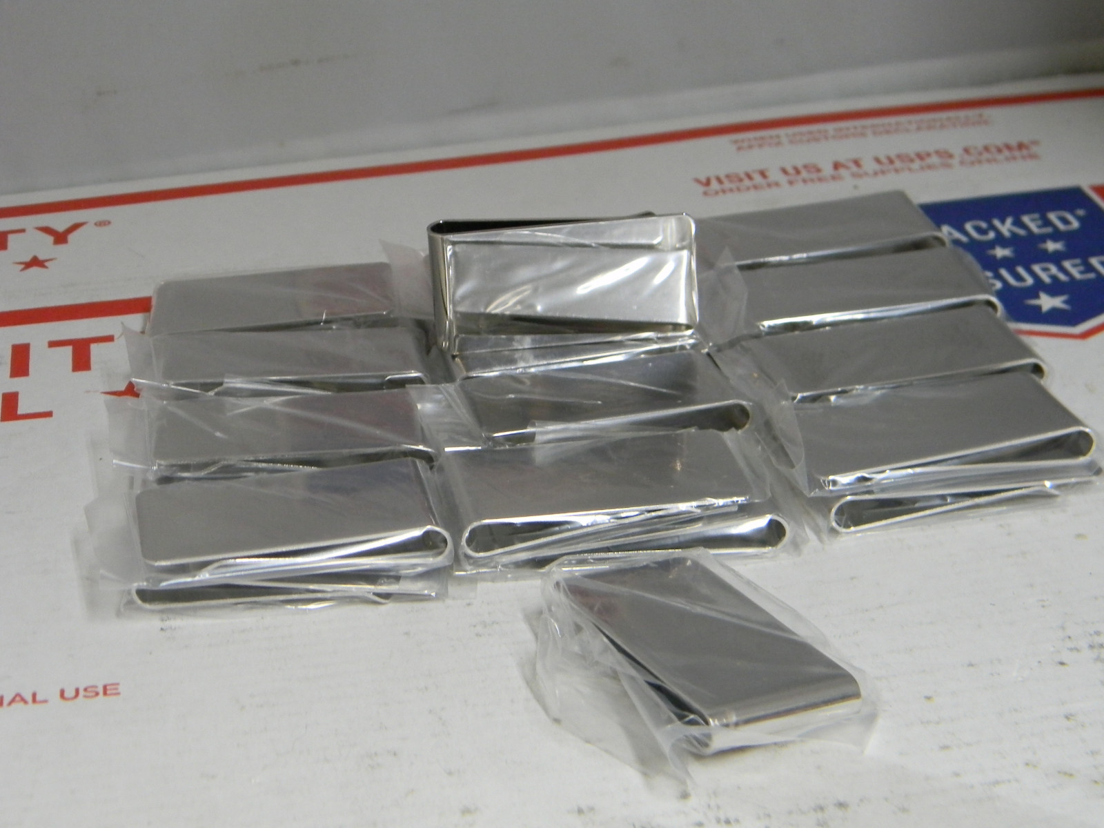 1 LOT 20pcs Money Clips,Solid Brass,Rhodium Plated(Silver Color)GIFT,Made in USA