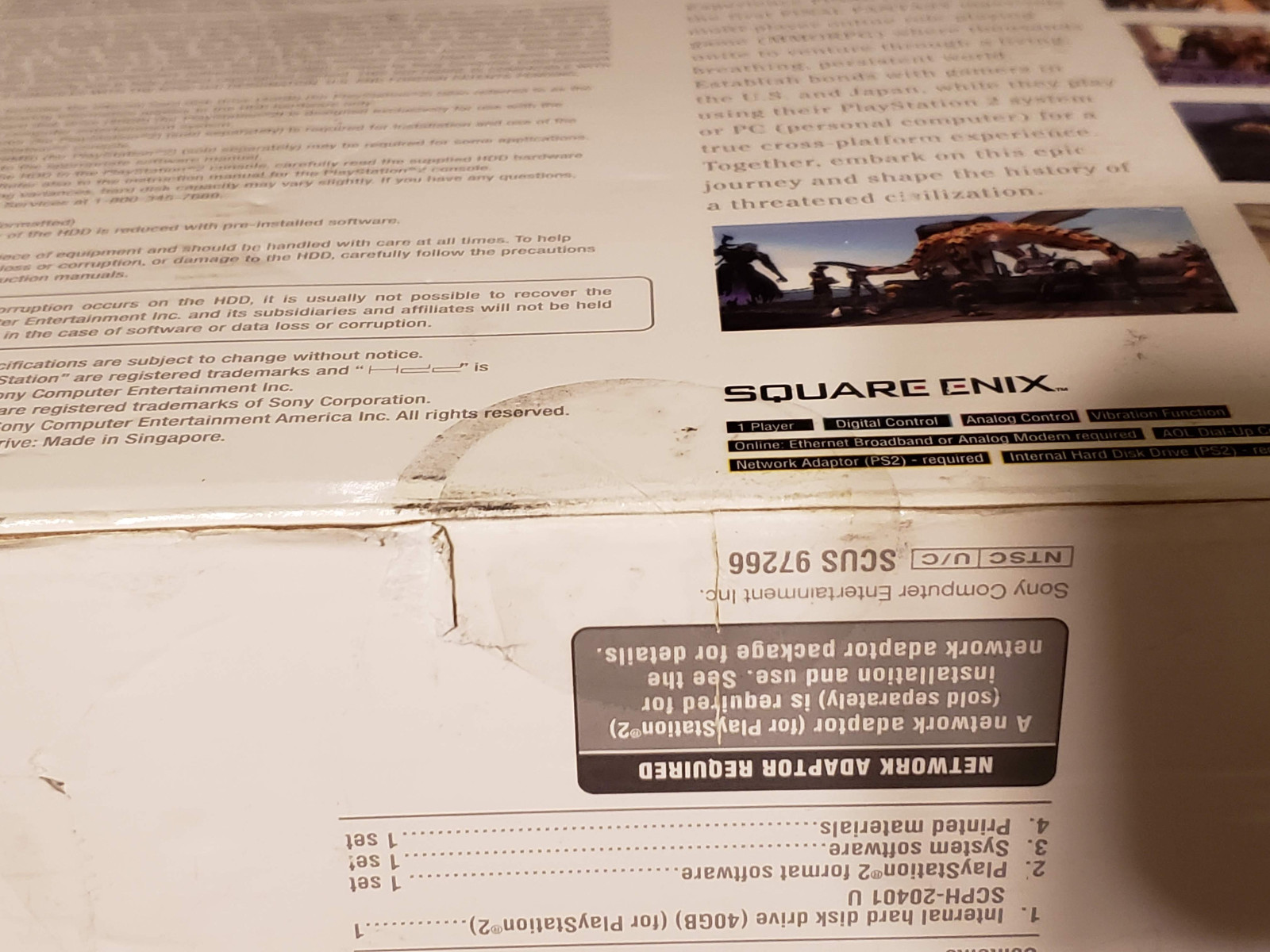 Final Fantasy XI Online 40GB Hard Disk Drive Bundle PS2 FACTORY SEALED